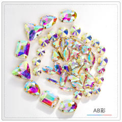 20pcs colorful glass crystal diy accessory for cloth bags