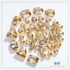 20pcs colorful glass crystal diy accessory for cloth bags