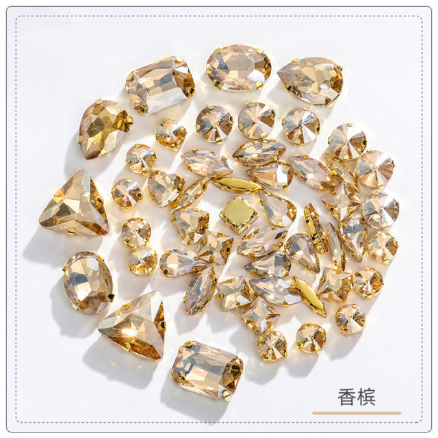 20pcs colorful glass crystal diy accessory for cloth bags