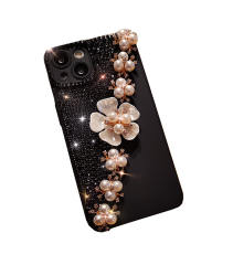 Creative diamond pearl flower clear phone case for iphone