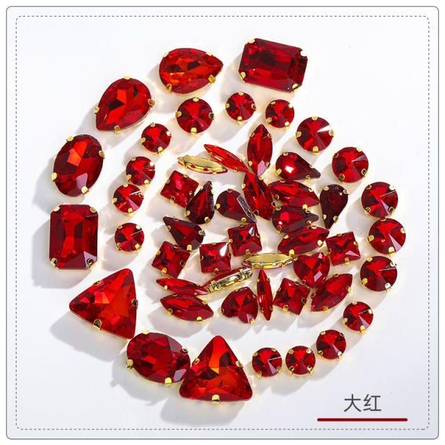 20pcs colorful glass crystal diy accessory for cloth bags