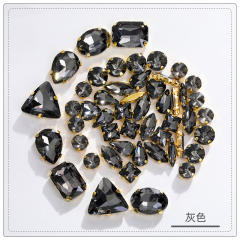 20pcs colorful glass crystal diy accessory for cloth bags