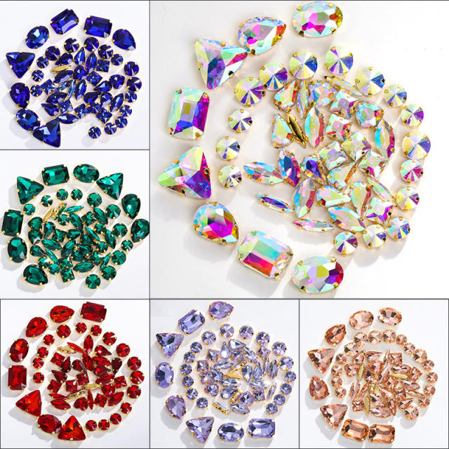 20pcs colorful glass crystal diy accessory for cloth bags