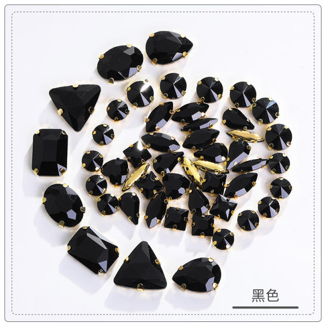 20pcs colorful glass crystal diy accessory for cloth bags