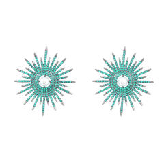 Delicate sun chunky studs earrings