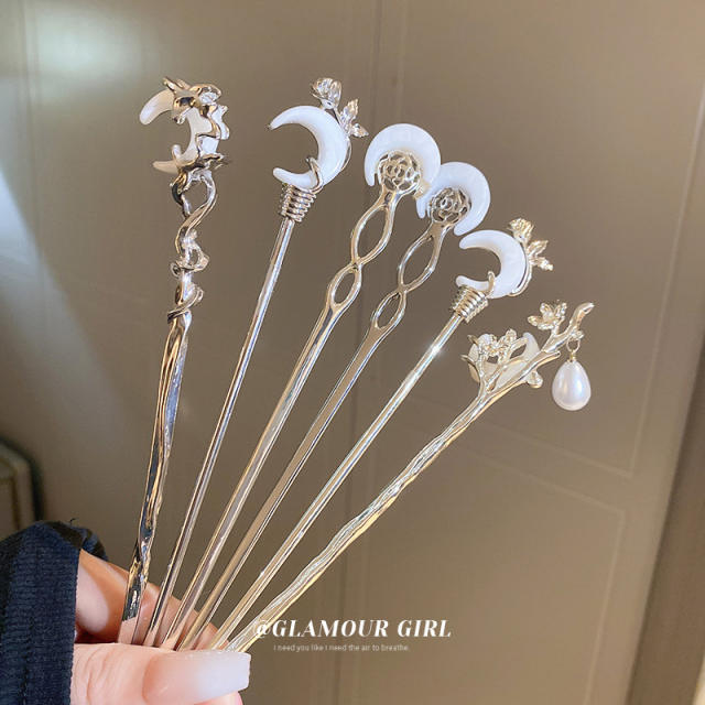 Chinese trend acrylic moon hair sticks hair chopsticks