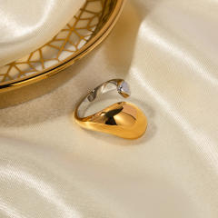 18KG chunky two tone stainless steel rings