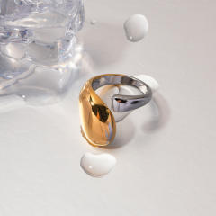 18KG chunky two tone stainless steel rings