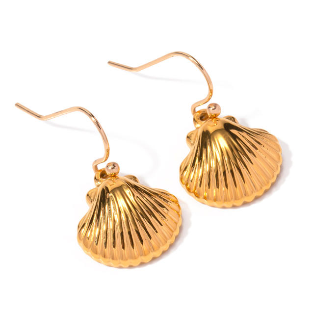 Holiday ocean series shell stainless steel earrings