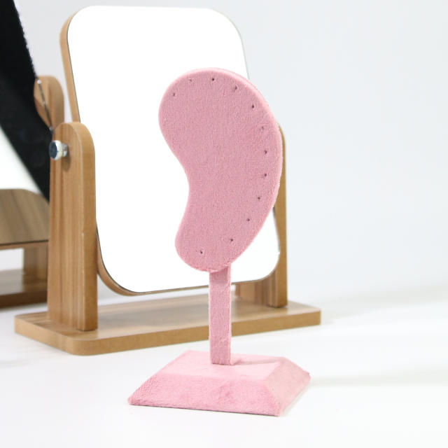 Creative PU material color velvet earrings display stand