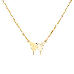 Dainty butterfly initial letter stainless steel necklace