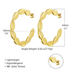 Concise chunky hoop twisted stainless steel earrings