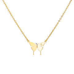 Dainty butterfly initial letter stainless steel necklace
