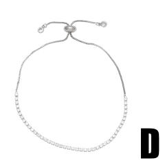 Silver color cubic zircon diamond copper bracelet bangle