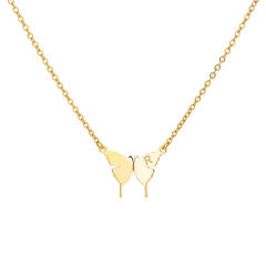 Dainty butterfly initial letter stainless steel necklace