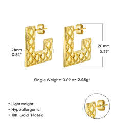 Concise chunky hoop twisted stainless steel earrings
