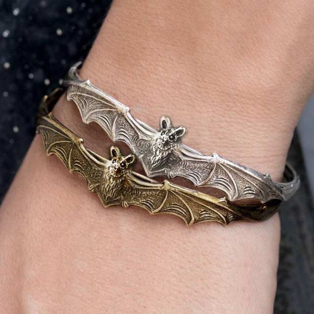 Gothic bat vintage boho halloween couple bangle