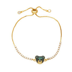 Cute colorful cubic zircon beart tennis chain slide bracelet