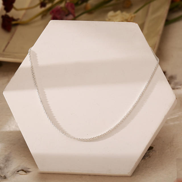 INS hot sale shiny simple thin chain choker necklace for women