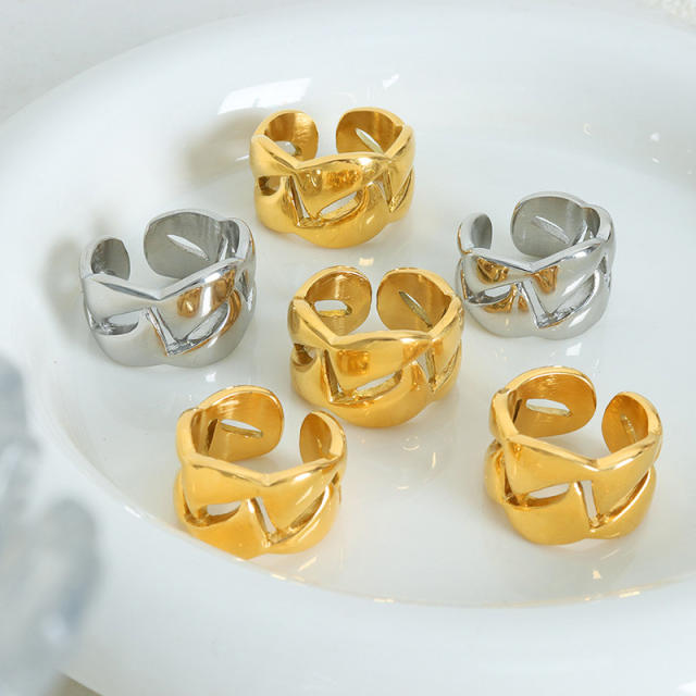 18KG chunky chain stainless steel finger rings