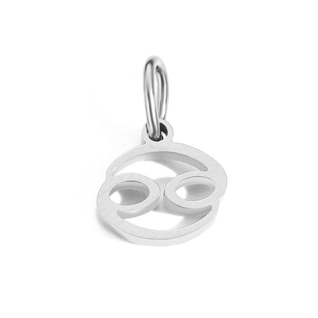 Zodiac stainless steel necklace pendant diy jewelry