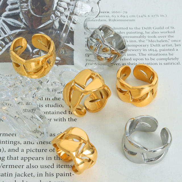 18KG chunky chain stainless steel finger rings