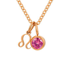 Dainty zodiac birthstone pendant stainless steel necklace