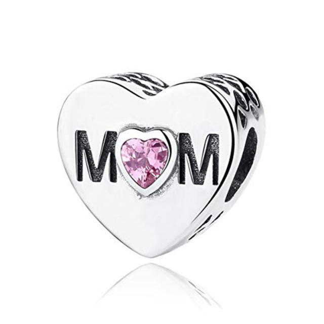 Family friend mom letter engrave heart mother's day diy bracelet bead