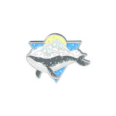 Creative blue color ocean series whale alloy brooch pins
