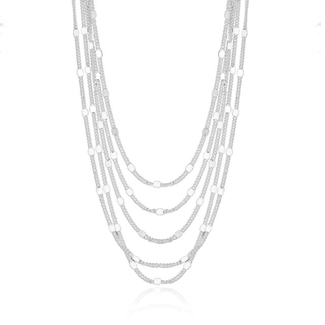 925 sterling silver dainty layer women necklace