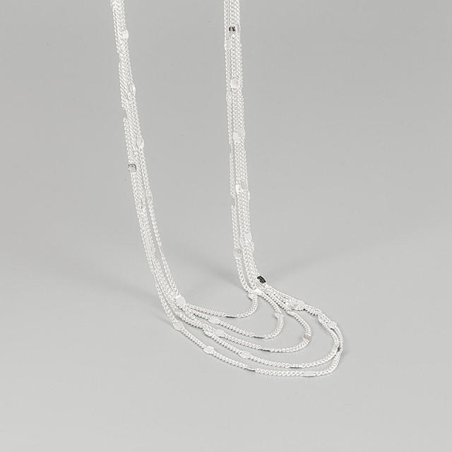 925 sterling silver dainty layer women necklace