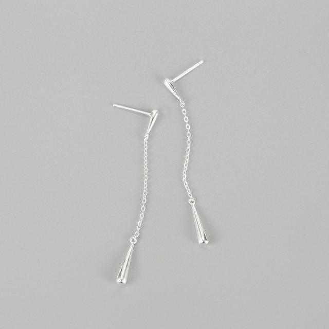 925 sterling silver thin drop pendant women dangle earrings