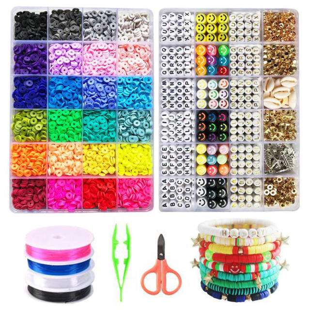 Hot sale colorful clay beads diy bracelet jewelry set