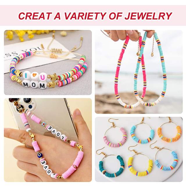 Hot sale colorful clay beads diy bracelet jewelry set