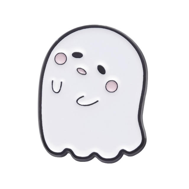 Halloween white color enamel ghost alloy brooch pins