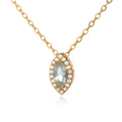 Personality birthstone oval shape pendant copper material pendant necklace