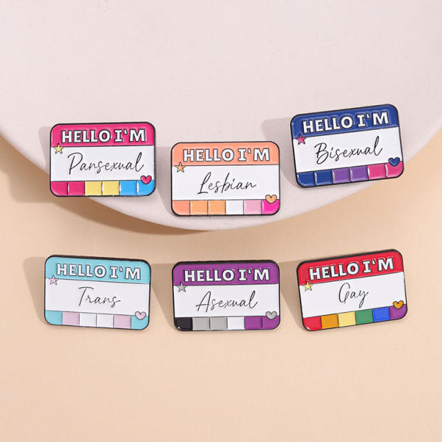 Personality english letter color enamel alloy brooch pins