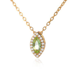 Personality birthstone oval shape pendant copper material pendant necklace