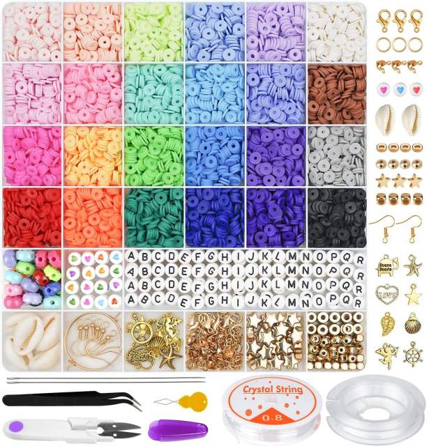 Hot sale colorful clay beads diy bracelet jewelry set