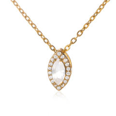 Personality birthstone oval shape pendant copper material pendant necklace