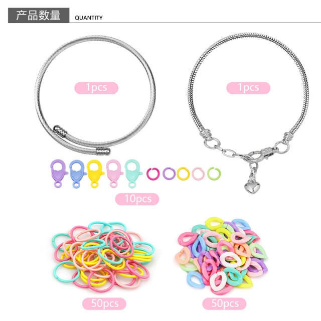 180pcs Macarone color acrylic diy bracelet set necklace set for kids