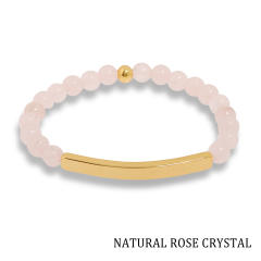 Hot sale natual stone bead stainless steel bar bracelet