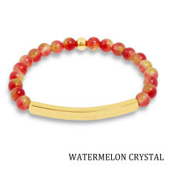 Hot sale natual stone bead stainless steel bar bracelet