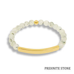 Hot sale natual stone bead stainless steel bar bracelet
