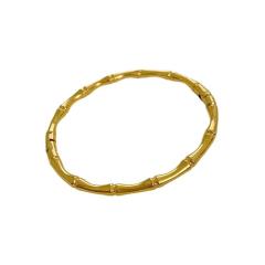 Chic simple bamboo stainless steel band bangle bracelet
