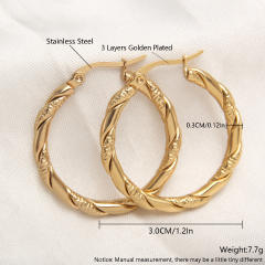 Easy match twisted hoop stainless steel earrings