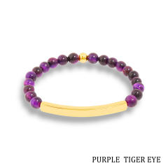 Hot sale natual stone bead stainless steel bar bracelet
