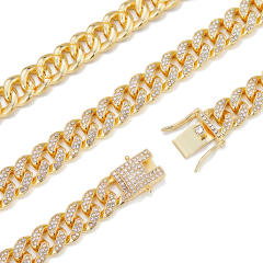 Hot sale classic diamond cuban link chain necklace
