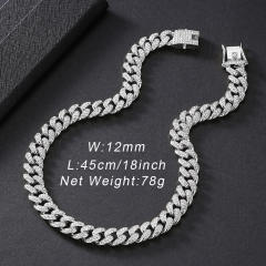 Hot sale classic diamond cuban link chain necklace
