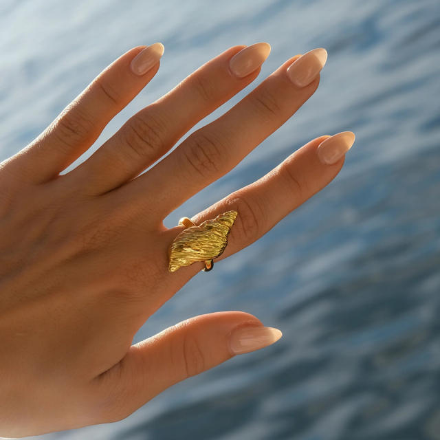 Holiday trend ocean series shell stainless steel finger rings